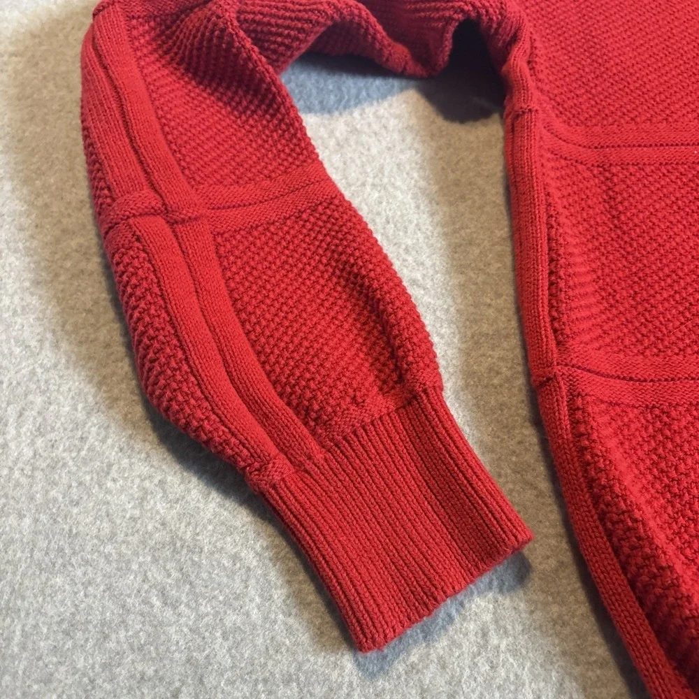 Vintage‎ Red Cable Knit Golf Sweater Men's M Sweater Collection By Van Heusen